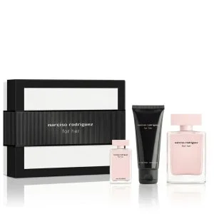 Narciso Rodriguez For Her Eau de Parfum pour femme 50 ml + Mini Eau de Parfum 7,5 ml + Lait pour le corps