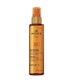 Nuxe Sun huile solaire bronzante pour le visage et le corps SPF 30