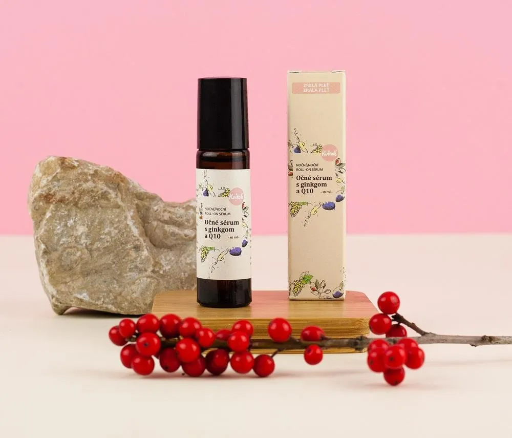 Kvitok Sérum pour les yeux avec Ginkgo et Q10 - Nuit 10 ml Roll-on