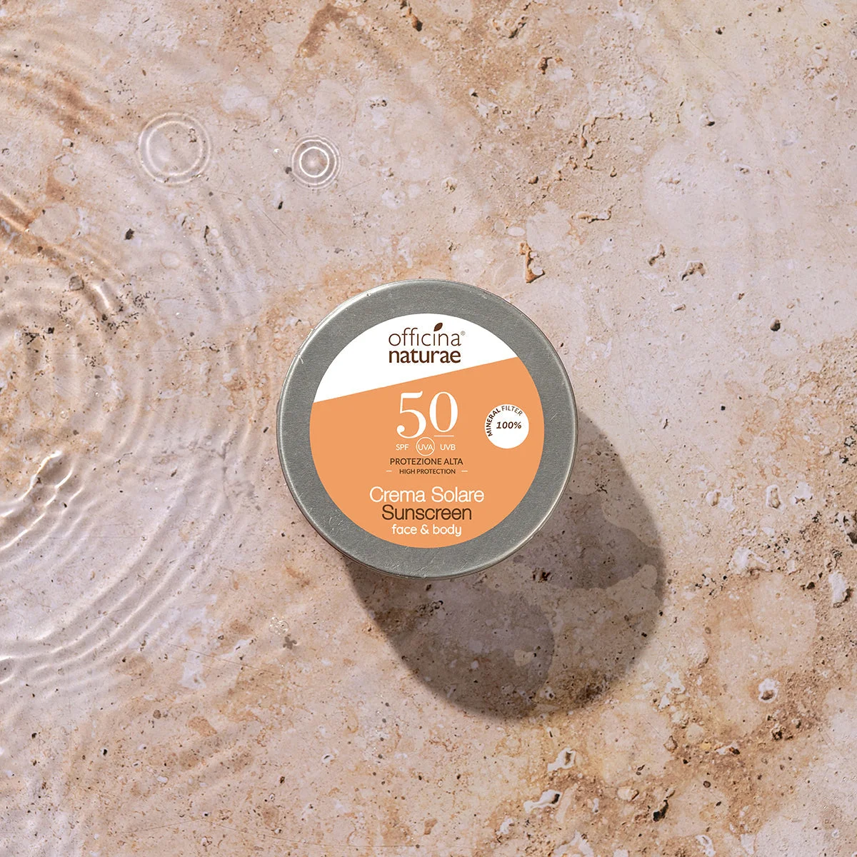 Officina Naturae Crème solaire SPF 50 en boîte métallique (75 ml) - sans parfum