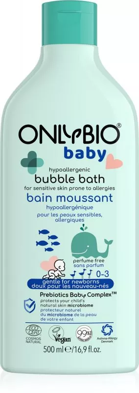 OnlyBio Bain moussant hypoallergénique pour bébés (500 ml)
