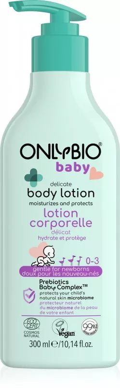 OnlyBio Lait corporel doux pour enfants (300 ml) - pour les nouveau-nés et les enfants plus âgés