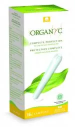 Organyc Tampons avec applicateur Regular (16 pcs) - 100% bio-coton, 2 gouttes