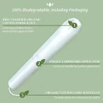 Organyc Tampons avec applicateur Regular (16 pcs) - 100% bio-coton, 2 gouttes