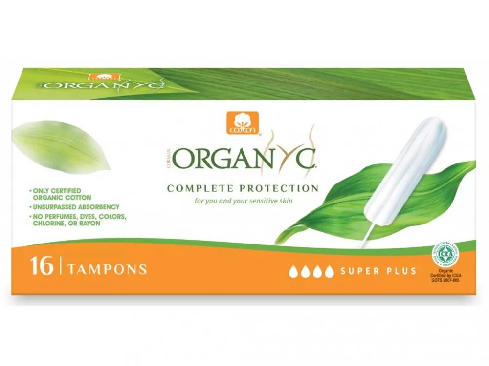 Organyc Tampons Super Plus (16 pcs) - 100% coton biologique, 4 gouttes