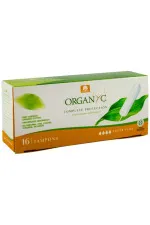 Organyc Tampons Super Plus (16 pcs) - 100% coton biologique, 4 gouttes