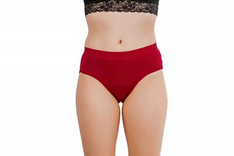 Pinke Welle Culotte menstruelle Bikini Red - Medium - Politique d'échange de 100 jours et des menstruations légères (L)
