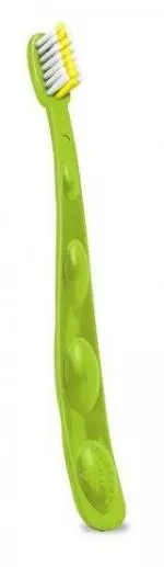Preserve Brosse à dents pour enfants (souple) - verte - fabriquée à partir de pots de yaourt recyclés