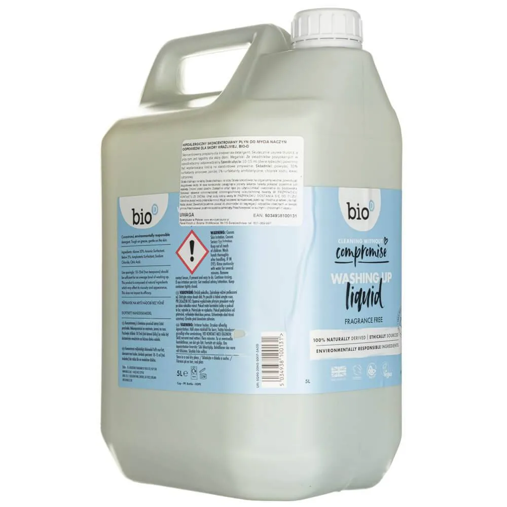 Bio-D Détergent hypoallergénique pour lave-vaisselle et produits pour bébés - bidon (5 L)
