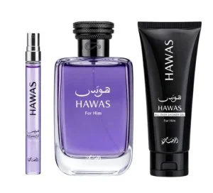Rasasi Hawas Homme M 100 ml + EDP 10 ml + gel douche eau de parfum