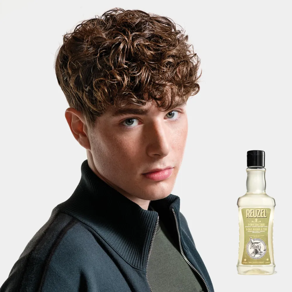 Shampooing-après-shampooing-gel douche 3-en-1 à l’arbre à thé pour hommes 350 ml