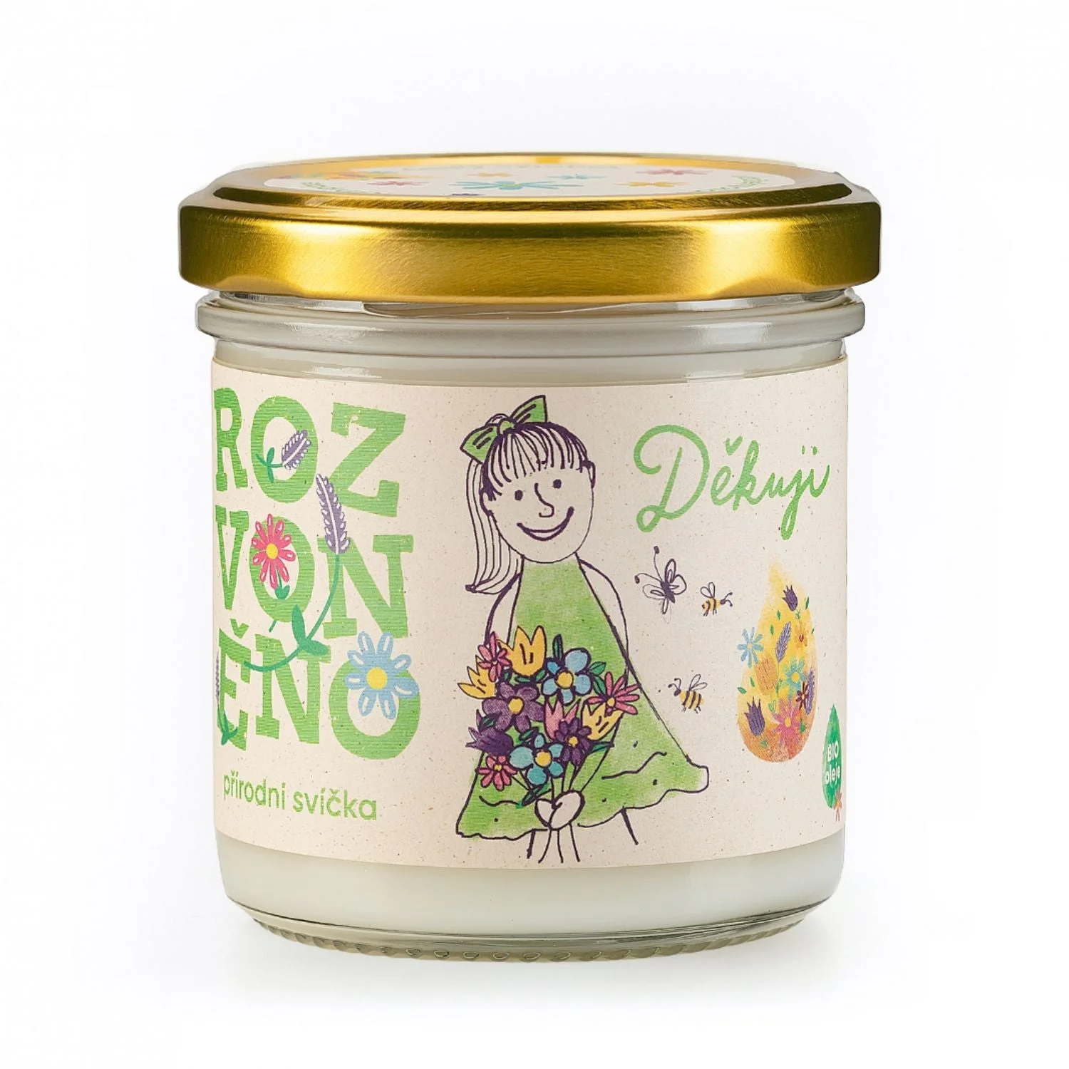 Rozvoněno Bougie parfumée - Merci (130 ml) - au pamplemousse, citron vert et bergamote