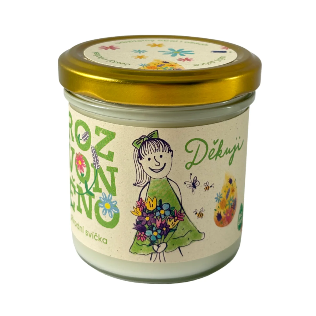 Rozvoněno Bougie parfumée - Merci (130 ml) - au pamplemousse, citron vert et bergamote