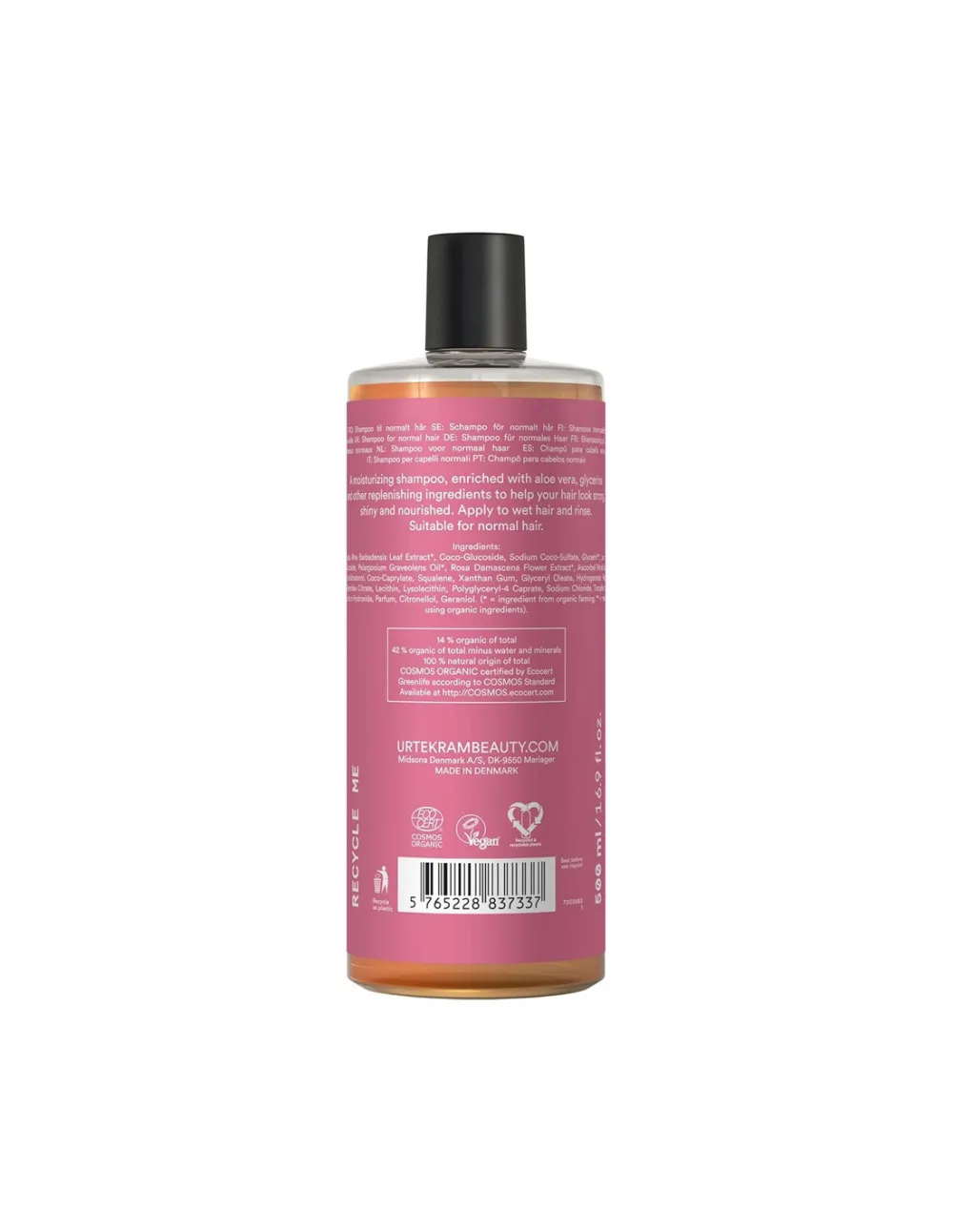 Urtekram Shampooing rose 500ml BIO, VEG