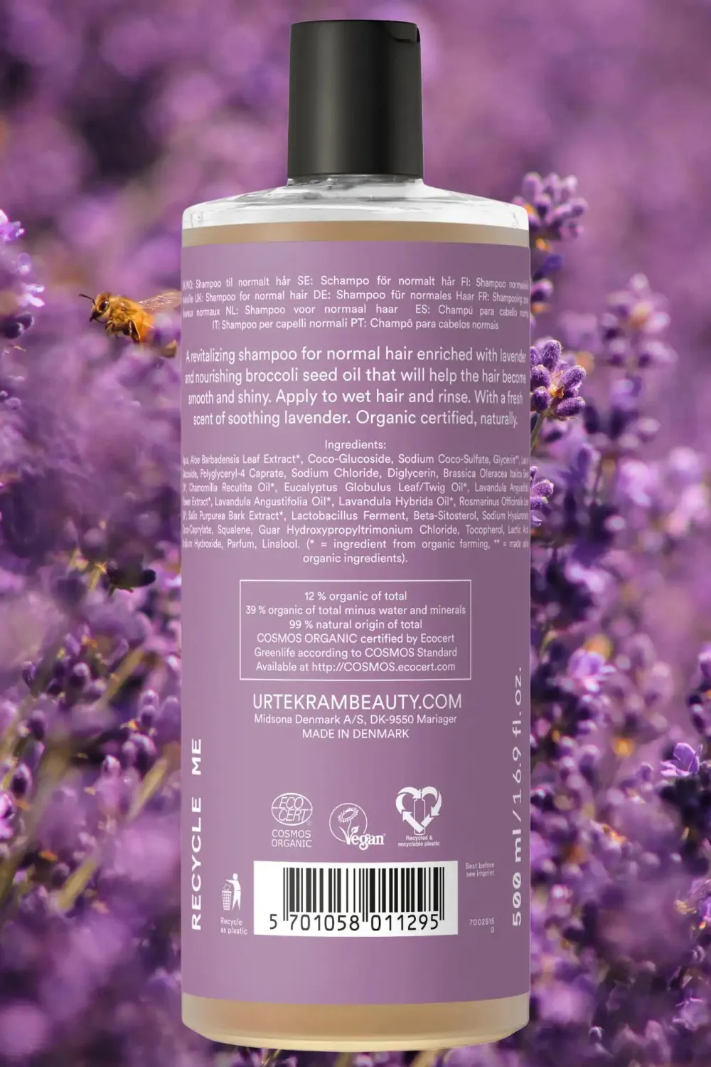 Urtekram Shampooing apaisant à la lavande 500ml BIO