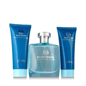 Sergio Tacchini Ocean's Club Eau de Toilette pour Homme 100 ml + Baume Après-rasage 100 ml + Gel Douche