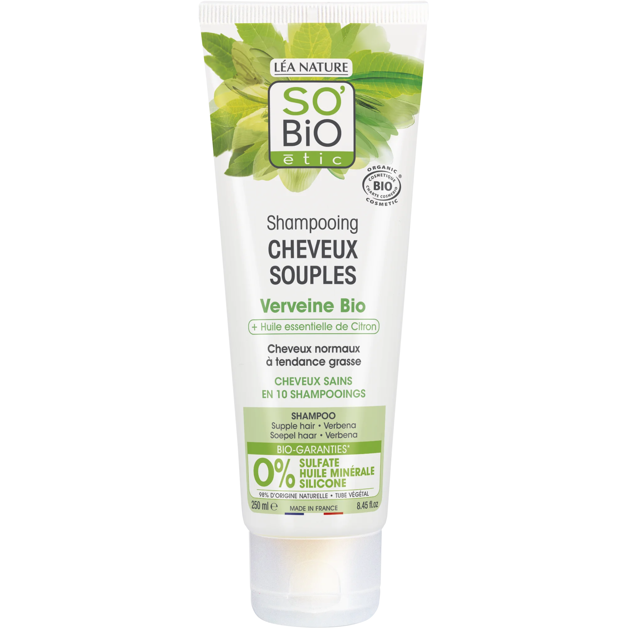 SO’BiO étic Shampoing doux verveine-citron BIO (250 ml) - idéal pour les cheveux gras