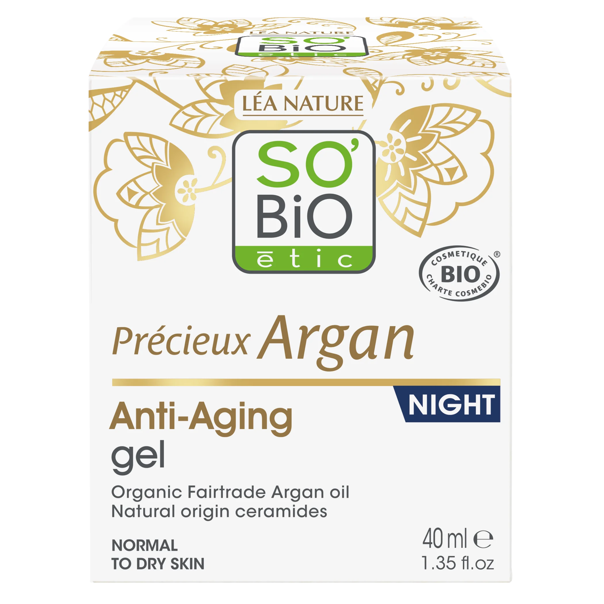 SO’BiO étic Anti-âge Précieux Argan Gel de nuit BIO (50 ml) - régénère et lisse la peau