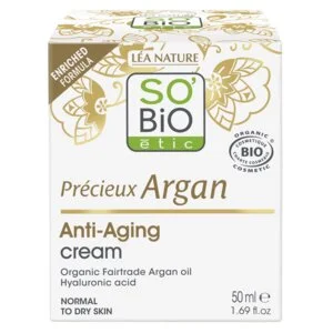 SO’BiO étic Anti-âge Précieux Argan Crème de jour BIO (50 ml) - hydrate, raffermit et illumine la peau