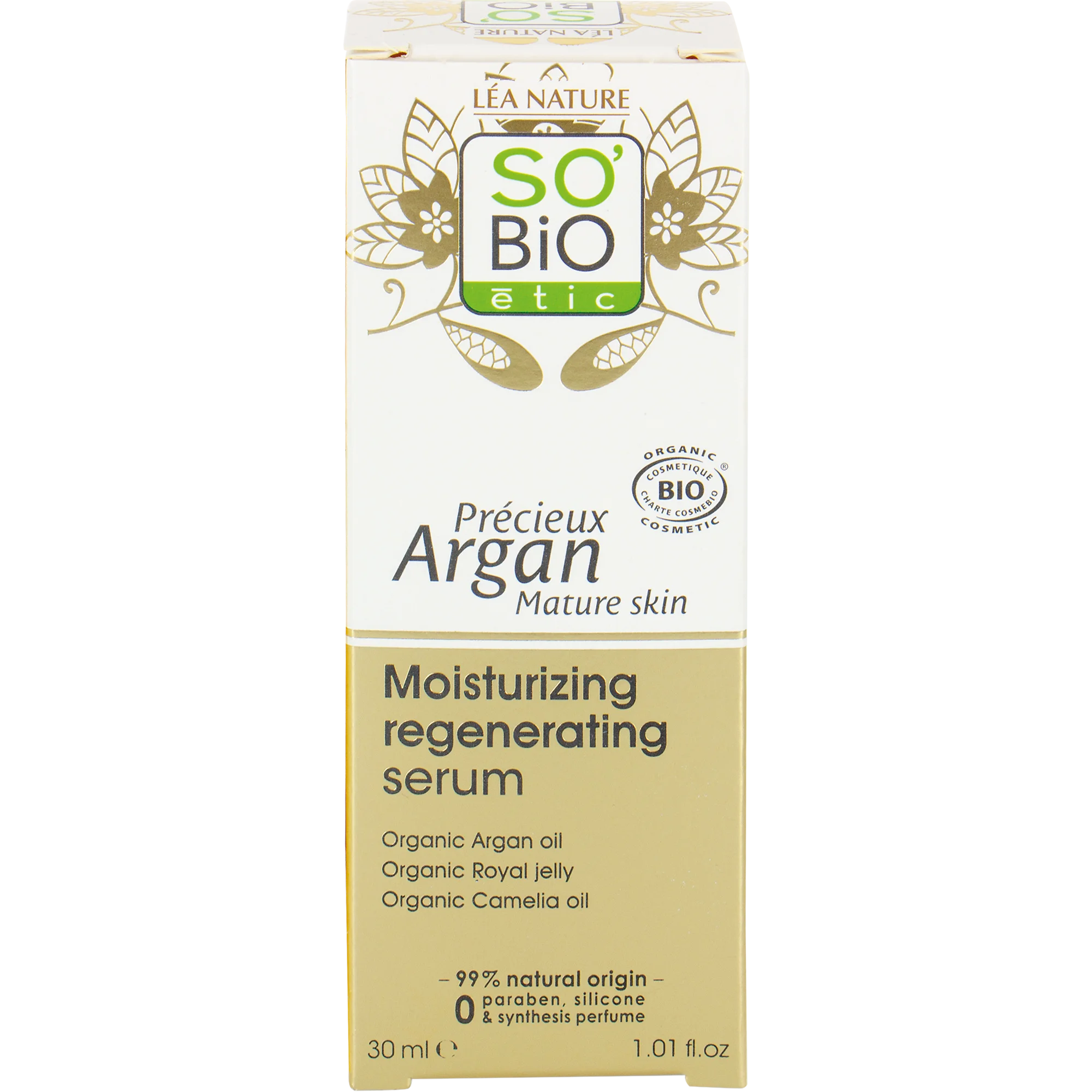 SO’BiO étic Anti-Âge Précieux Argan Sérum hydratant et régénérant GOLD BIO (30 ml) - à l'acide hyaluronique