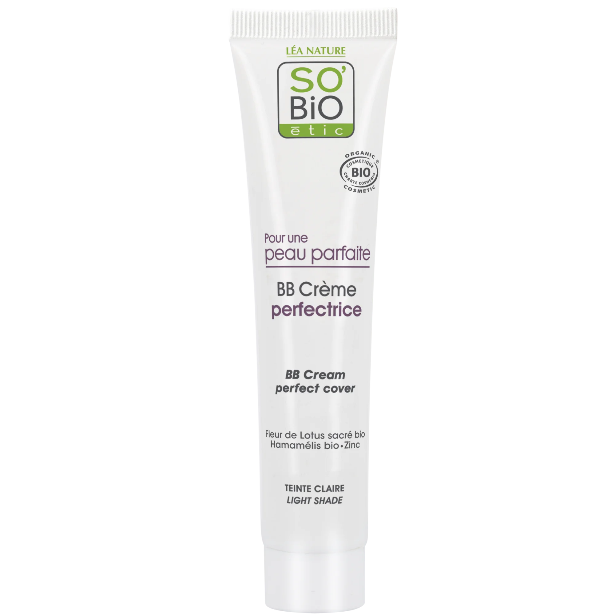 SO’BiO étic BB crème pour un teint parfait - teinte Light BIO (40 ml) - à l’extrait de fleur de lotus