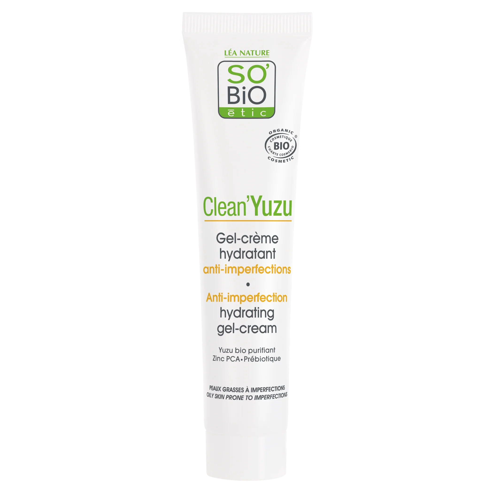 SO’BiO étic Gel-crème visage hydratant - Clean Yuzu BIO (40 ml) - idéal pour les peaux grasses