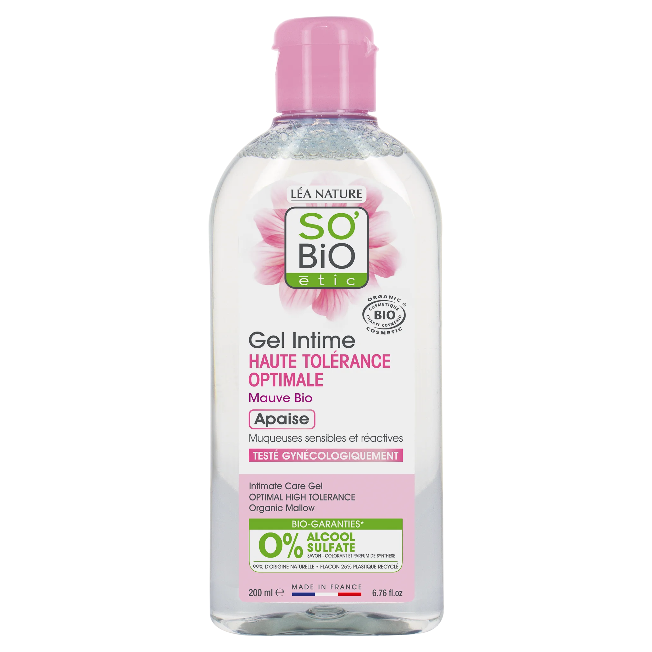 SO’BiO étic Gel lavant intime hypoallergénique BIO (200 ml) - à l’extrait de mauve commune