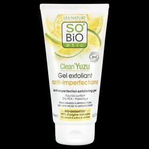 SO’BiO étic Gel exfoliant pour le visage - Clean Yuzu BIO (150 ml) - idéal pour peau grasse