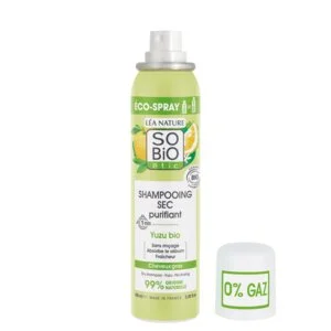 SO’BiO étic Shampooing sec nettoyant en spray au Yuzu BIO (100 ml) - laisse les cheveux frais et lisses