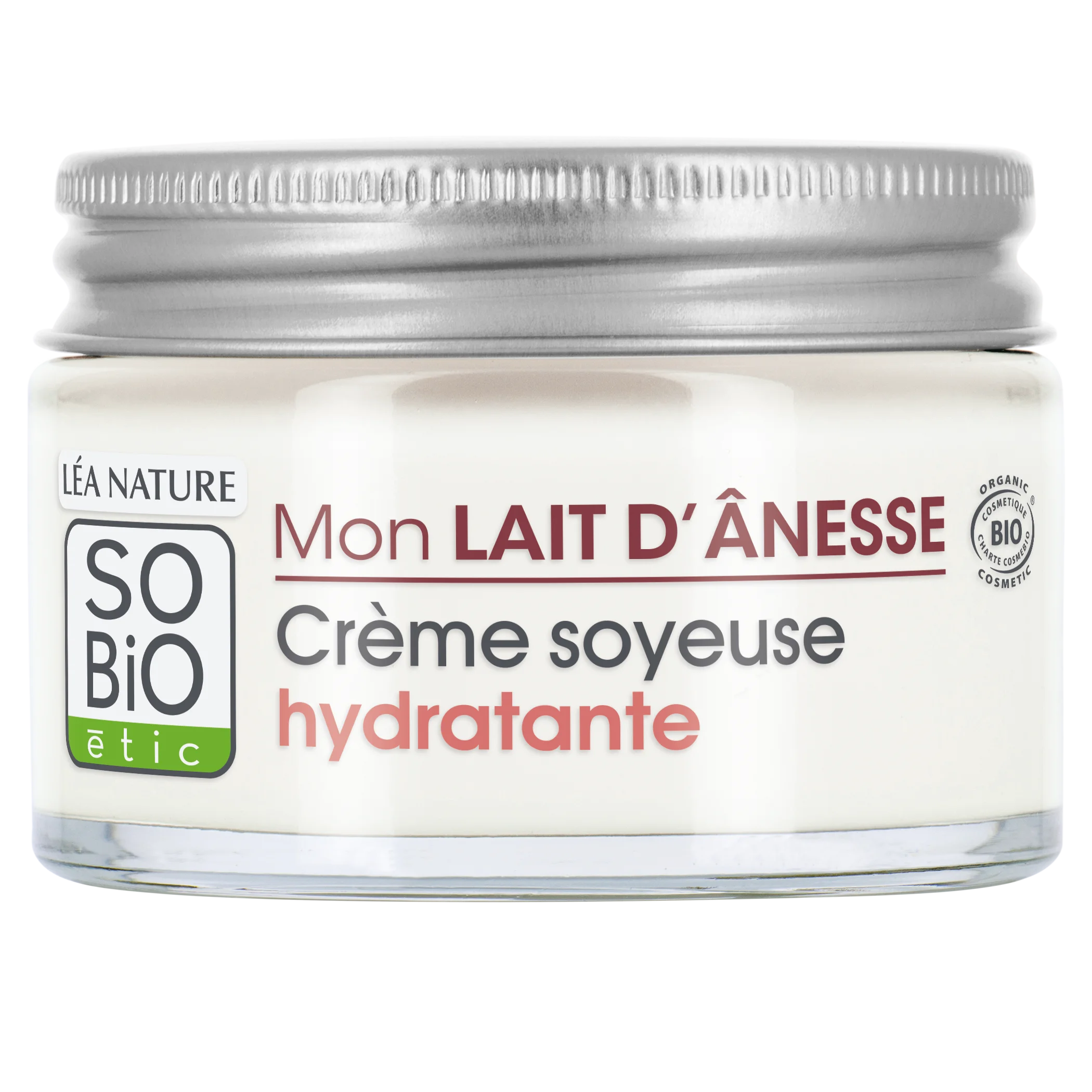 SO’BiO étic Crème hydratante soyeuse au lait d’ânesse BIO (50 ml) - pour tous types de peau, y compris les peaux sensibles