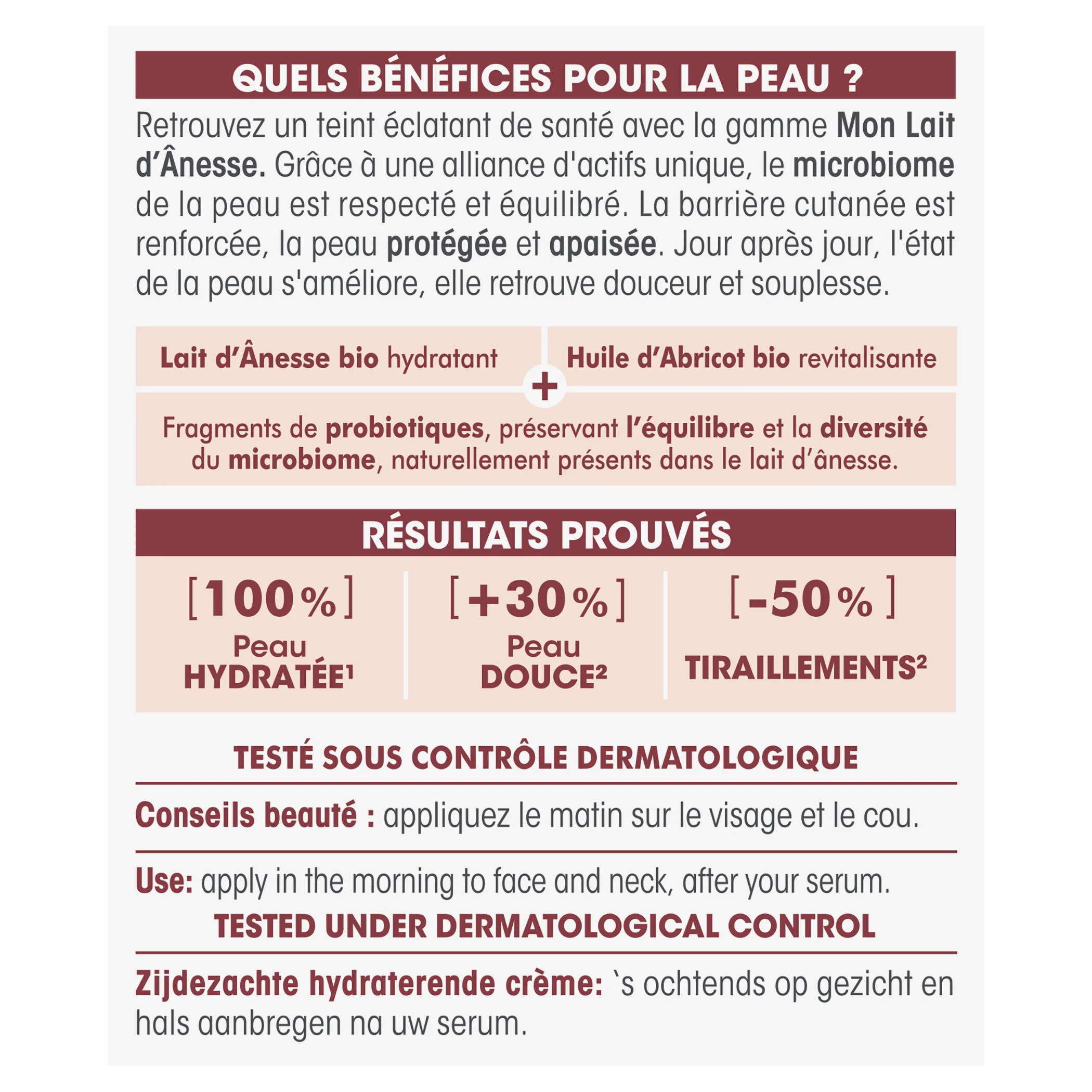 SO’BiO étic Crème hydratante soyeuse au lait d’ânesse BIO (50 ml) - pour tous types de peau, y compris les peaux sensibles