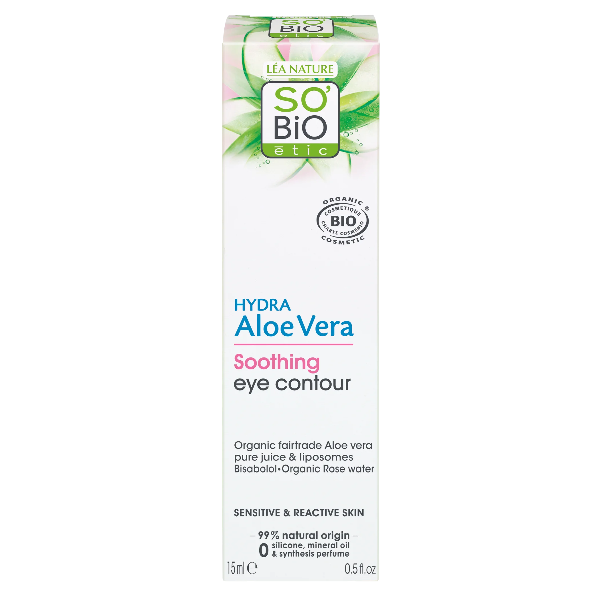 SO’BiO étic Crème contour des yeux apaisante à l’Aloe Vera BIO (15 ml) - hydrate et apaise le contour des yeux