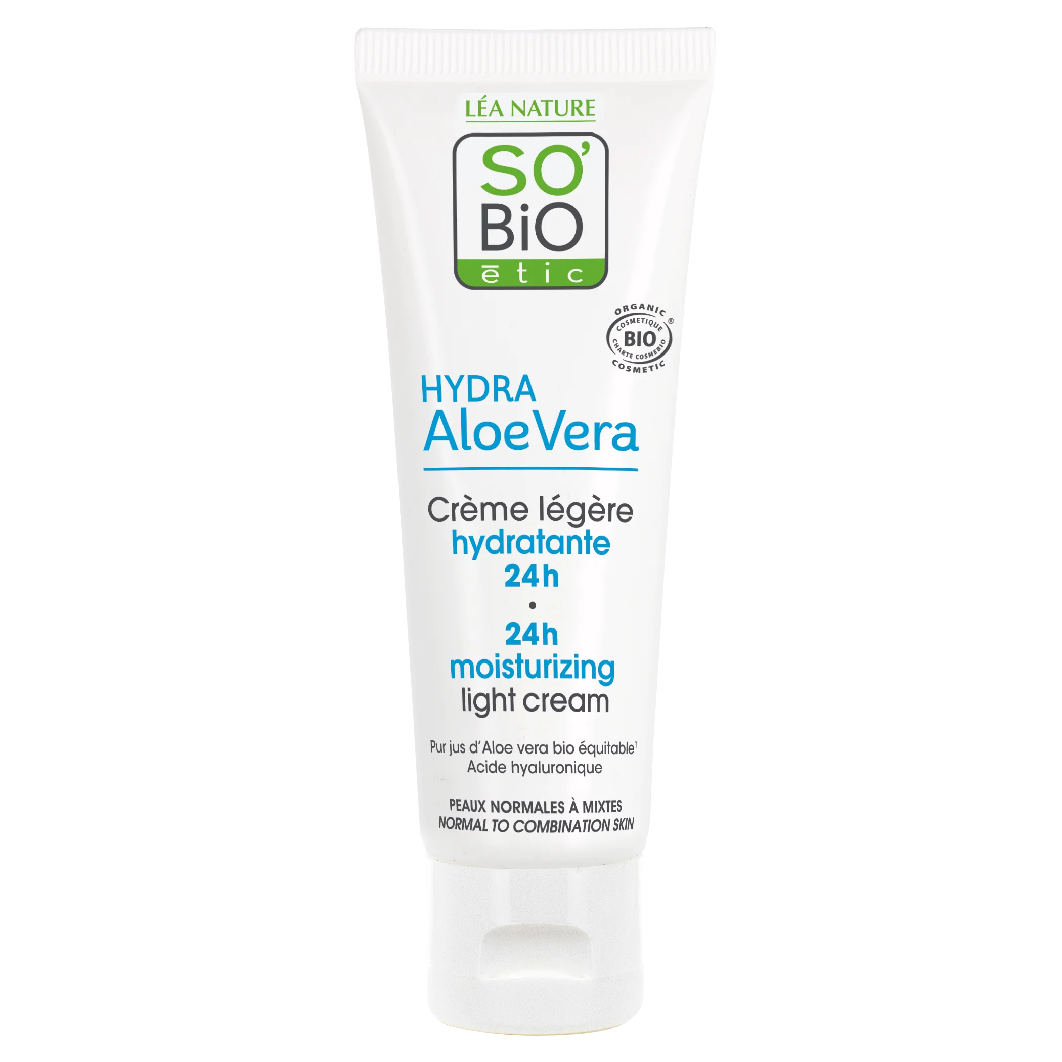 SO’BiO étic Crème de jour légèrement hydratante à l’Aloe Vera BIO (50 ml) - à l’acide hyaluronique