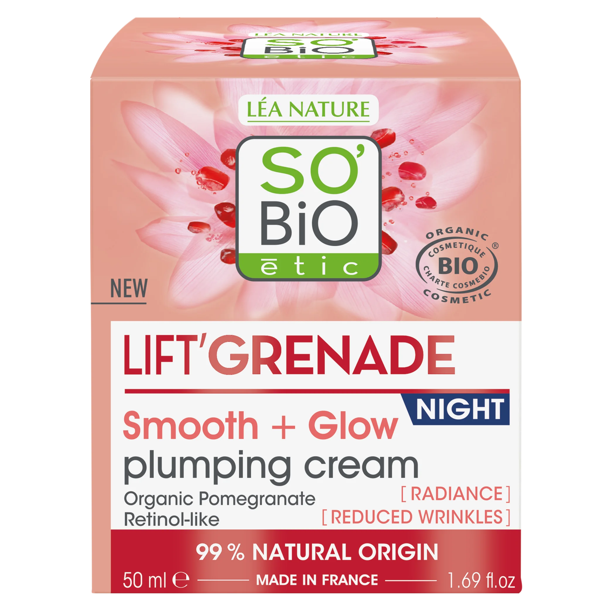 SO’BiO étic Crème de nuit éclat anti-rides Lift'Grenade BIO (50 ml) - à la grenade