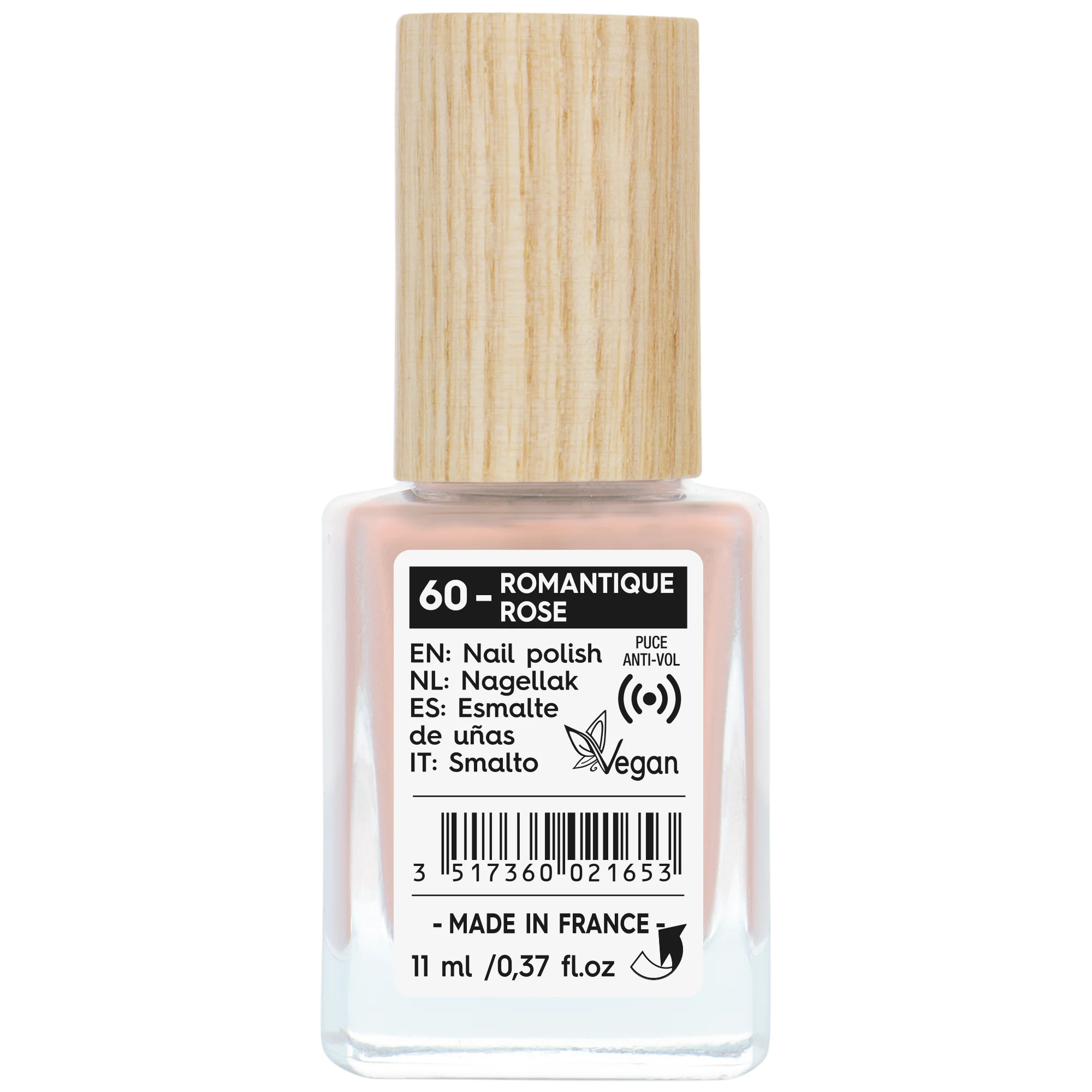 SO’BiO étic Vernis à ongles - 60 rose romantique (11 ml) - à la couleur éclatante et intense