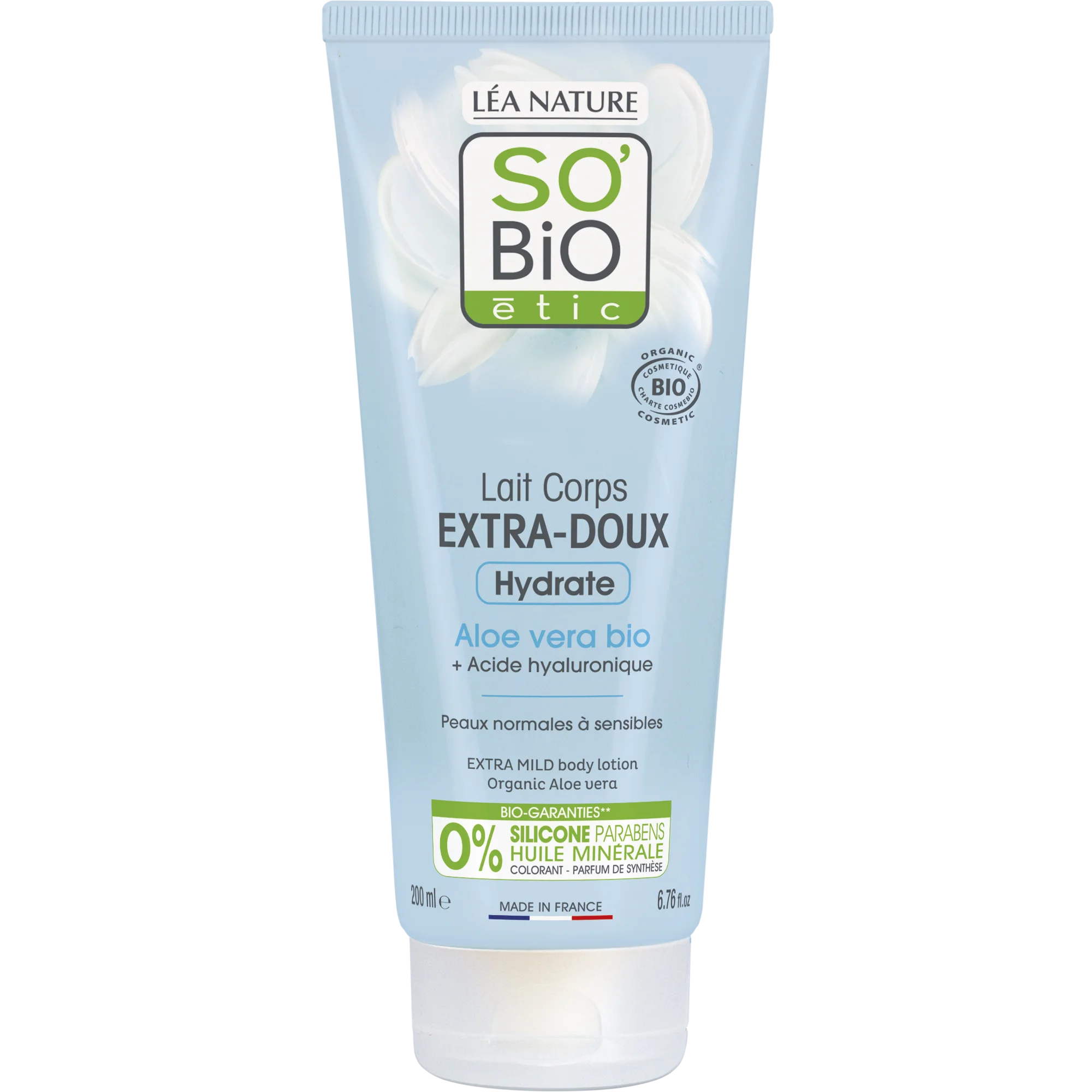 SO’BiO étic Lait corporel extra-hydratant à l’Aloe vera et à l’acide hyaluronique BIO (200 ml) - à l’acide hyaluronique