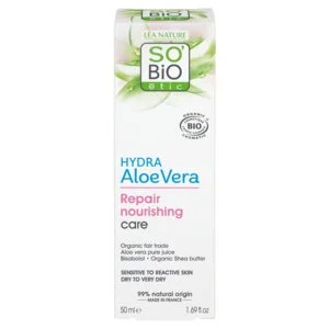 SO’BiO étic Soin nourrissant réparateur à l’Aloe vera pour peaux sensibles BIO (50 ml) - hydrate et nourrit la peau