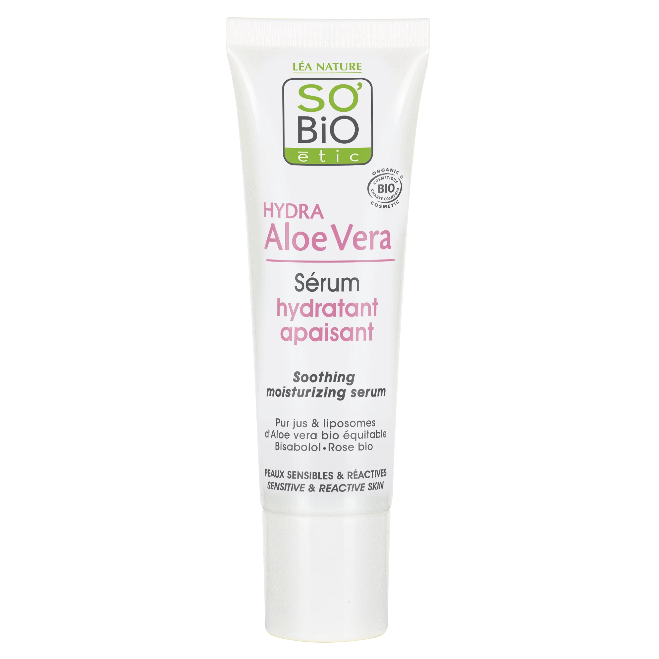 SO’BiO étic Sérum visage à l’Aloe vera - apaisement et hydratation pour peaux sensibles BIO (30 ml) - hydrate, apaise et illumine