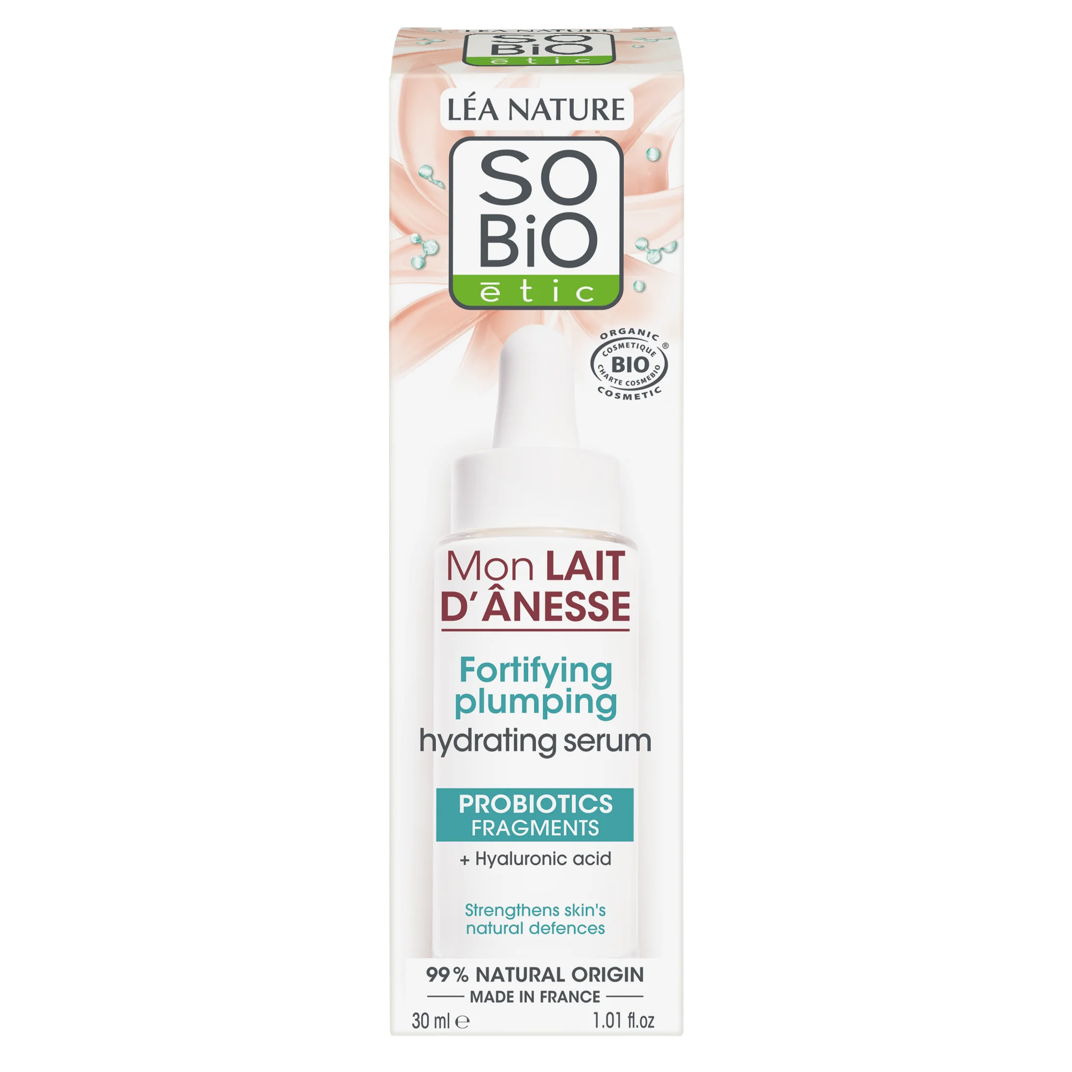 SO’BiO étic Sérum hydratant fortifiant au lait d’ânesse BIO (30 ml) - à l’acide hyaluronique