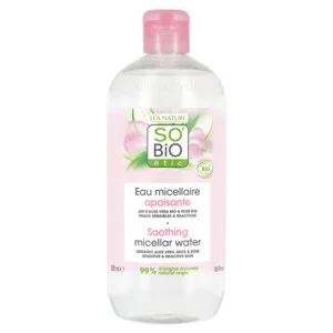 SO’BiO étic Eau micellaire apaisante à l'Aloe Vera BIO (500 ml) - enrichie en eau de camomille