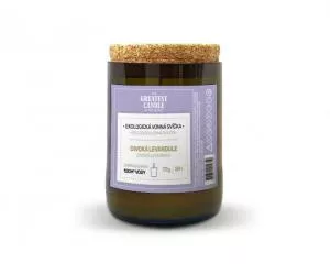 The Greatest Candle in the World The Greatest Candle Bougie dans une bouteille de vin (170 g) - lavande sauvage - dure environ 50 heures