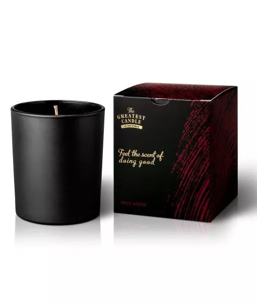 The Greatest Candle in the World Bougie parfumée en verre noir (170 g) - bois et épices