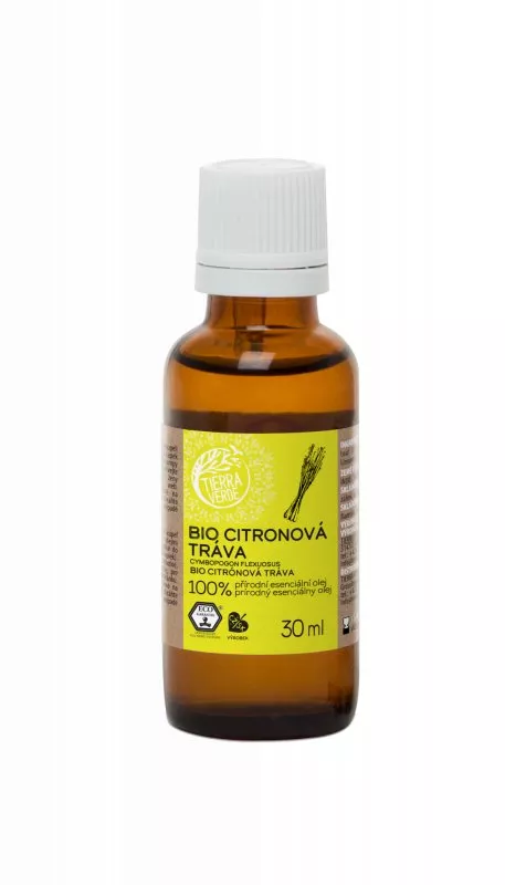 Tierra Verde Huile essentielle de citronnelle BIO (30 ml) - aide à lutter contre l'épuisement