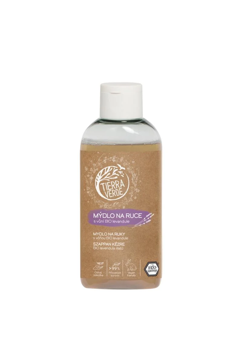 Tierra Verde Savon liquide pour les mains - Lavande BIO 100 ml - au plantain bio tchèque