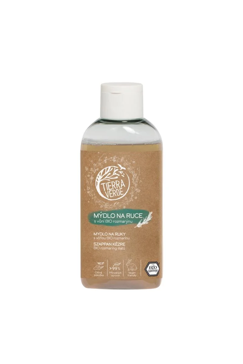 Tierra Verde Savon liquide pour les mains - BIO Romarin 100 ml - avec du plantain bio tchèque