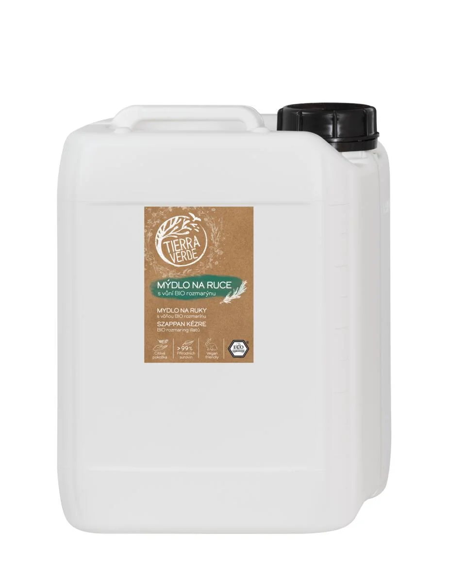Tierra Verde Savon liquide pour les mains - BIO Romarin 290 ml - avec plantain bio tchèque