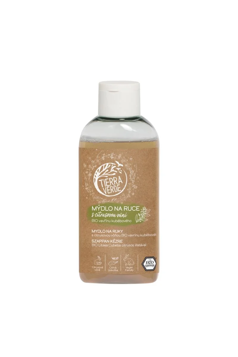 Tierra Verde Savon liquide pour les mains - Laurier BIO 100 ml - au plantain bio tchèque