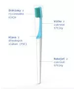 TIO Brosse à dents (moyenne) - gris galet - fabriquée à partir de plantes