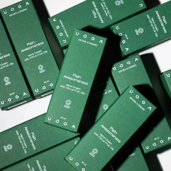 Uoga Uoga Crème hydratante pour les mains Plain Awesomeness BIO (40 ml) - à la senteur fraîche d’agrumes
