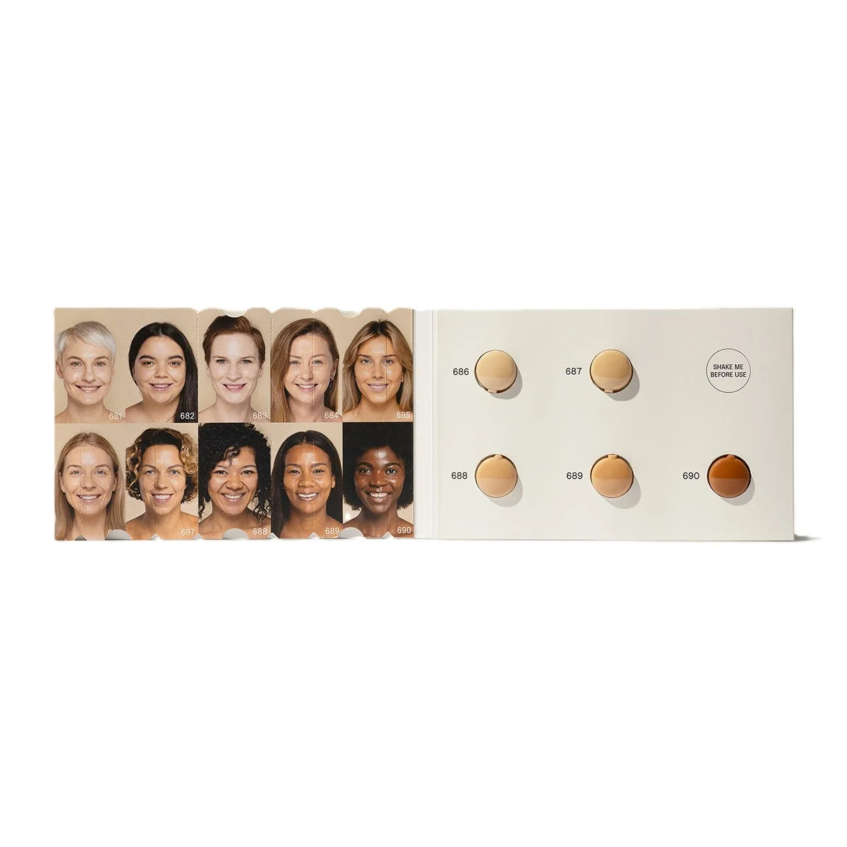 Uoga Uoga Coffret d'échantillons de fond de teint minéral liquide et de sérum SPF 20 BIO (10 x 1 ml) - 10 teintes de fond de teint
